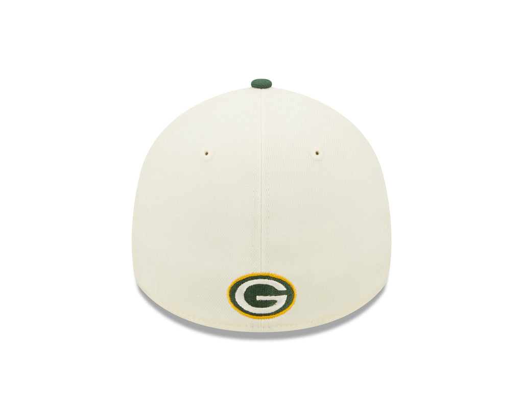 Green Bay Packers New Era Cream/Green 2022 Sideline 39THIRTY Flex Hat for Men product image 6, provided for visual reference