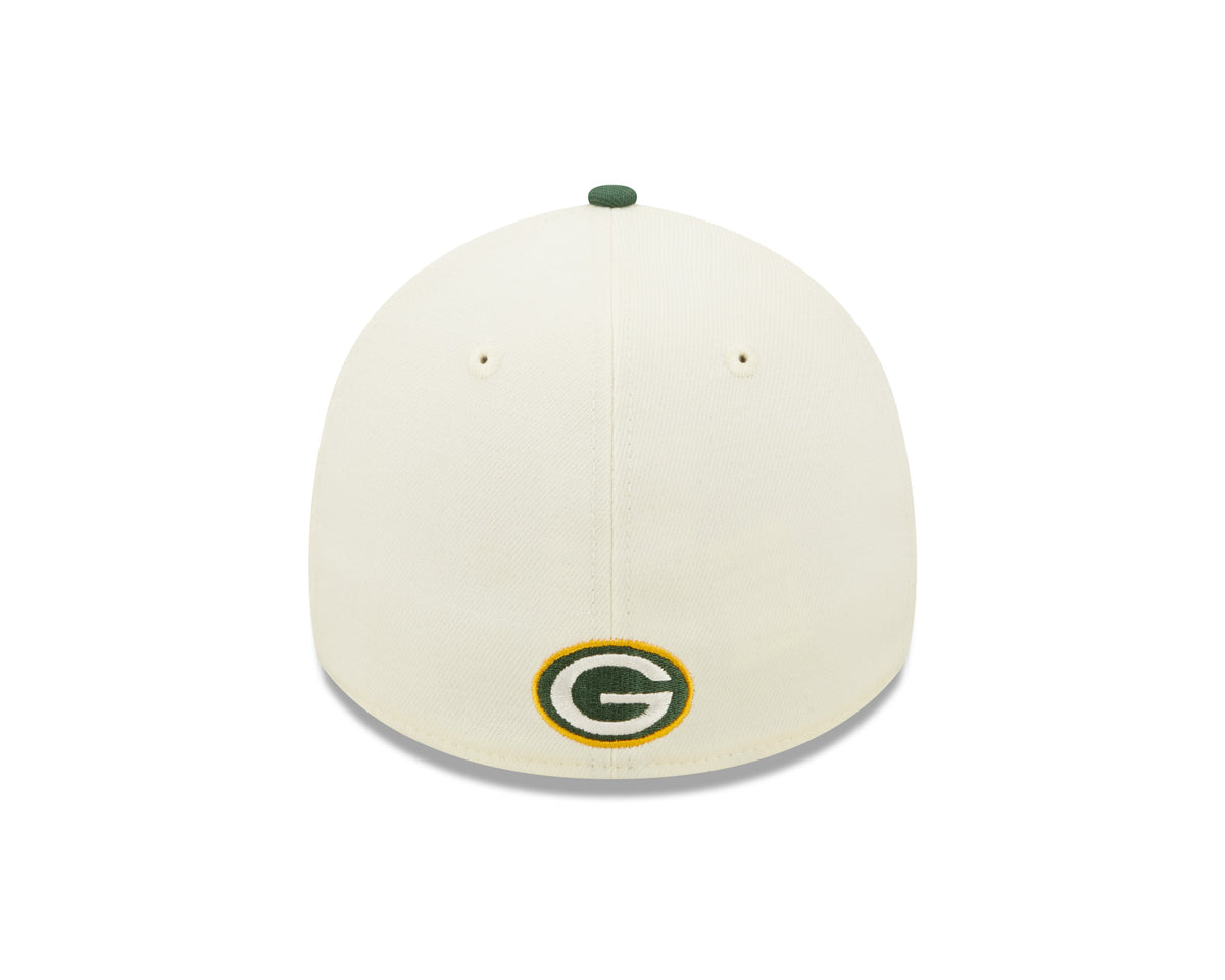 Green Bay Packers New Era Cream/Green 2022 Sideline 39THIRTY Flex Hat for Men product image 6, provided for visual reference