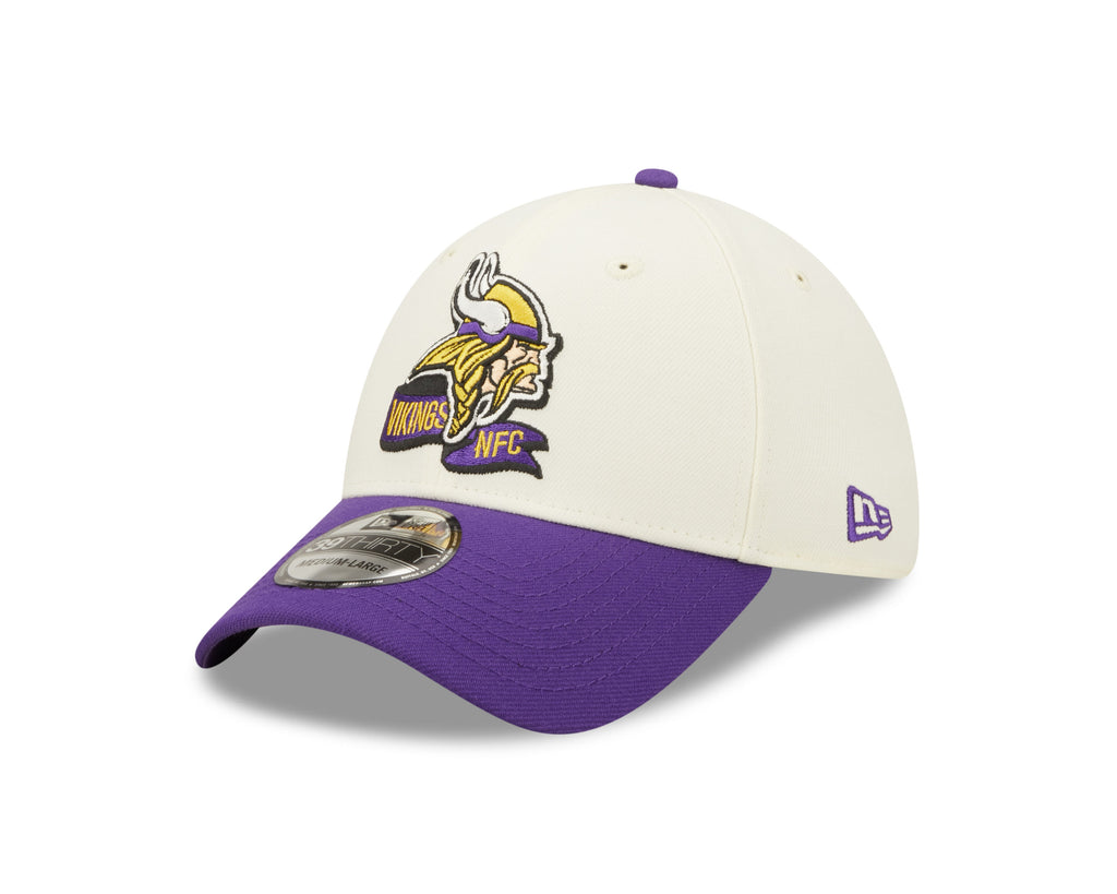 Minnesota Vikings New Era Cream/Purple 2022 Sideline 39THIRTY Flex Hat for Men product image 4, provided for visual