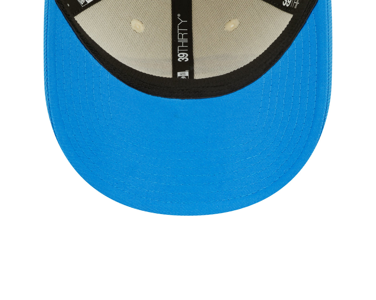 Los Angeles Chargers New Era Cream/Blue 2022 Sideline 39THIRTY Flex Hat for Men product image 7, provided for visual