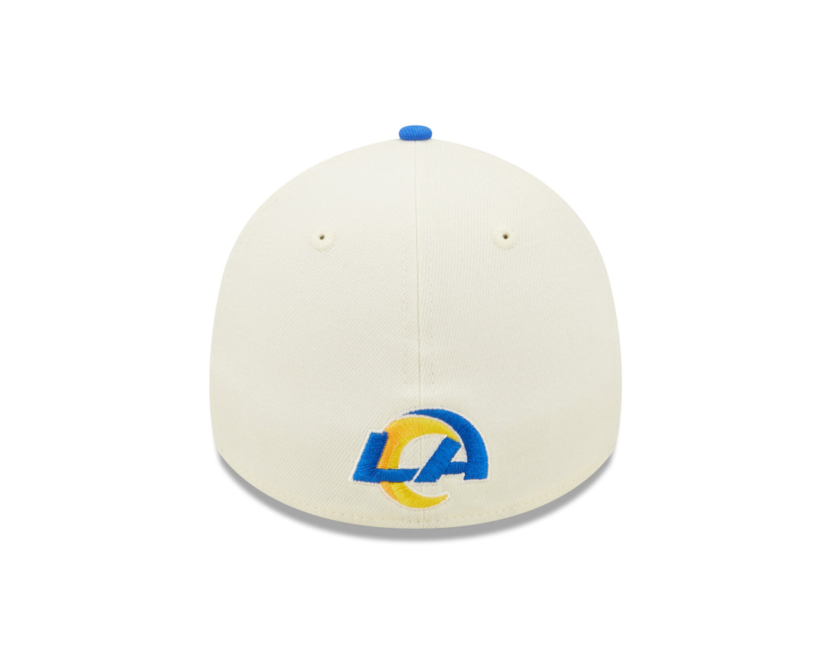 Los Angeles Rams New Era Cream/Blue 2022 Sideline 39THIRTY Flex Hat for Men product image 6, provided for visual reference