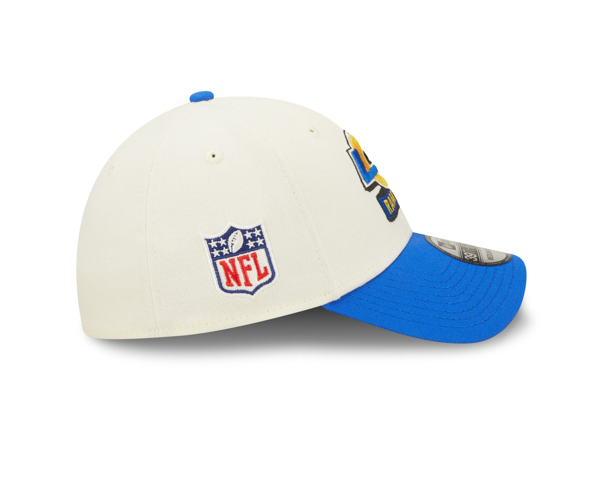 Los Angeles Rams New Era Cream/Blue 2022 Sideline 39THIRTY Flex Hat for Men product image 4, provided for visual reference