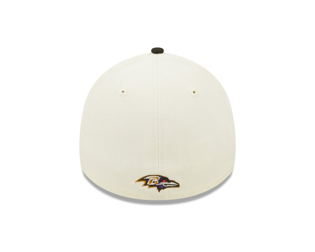 Baltimore Ravens New Era Cream/Black 2022 Sideline 39THIRTY Flex Hat for Men product image 6, provided for visual reference