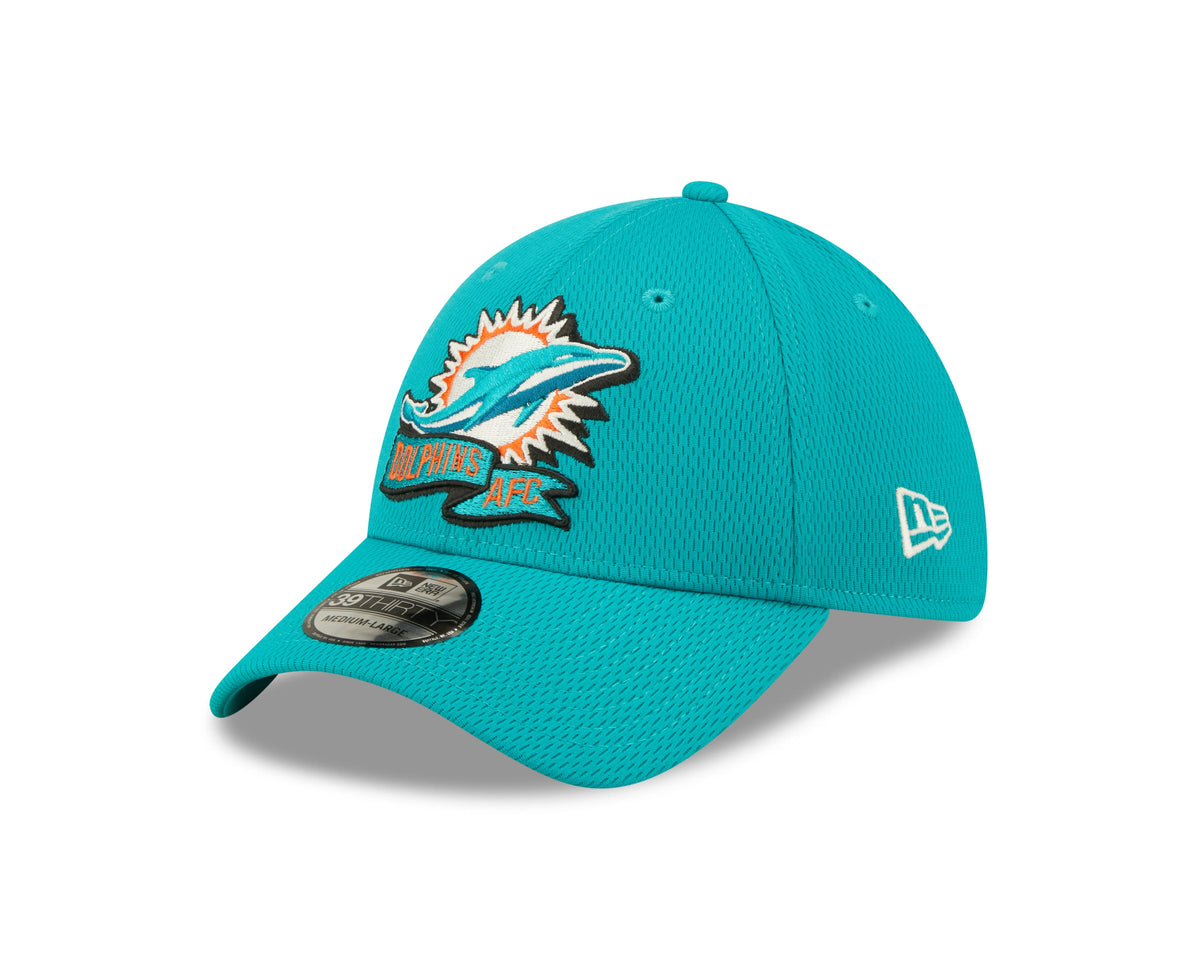 Miami Dolphins New Era Aqua 2022 Sideline Coaches 39THIRTY Flex Hat for Men product image 3, provided for visual reference