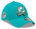 Miami Dolphins New Era Aqua 2022 Sideline Coaches 39THIRTY Flex Hat for Men product image 1, provided for visual reference