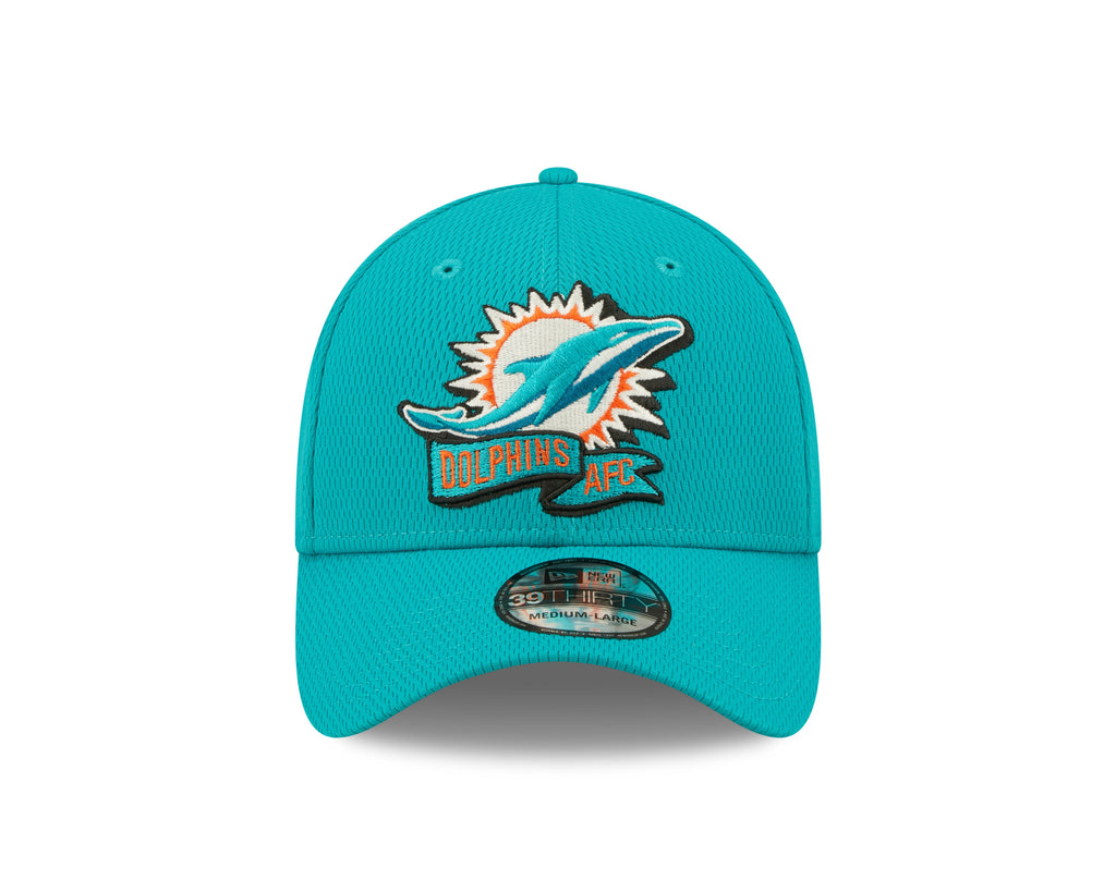 Miami Dolphins New Era Aqua 2022 Sideline Coaches 39THIRTY Flex Hat for Men product image 2, provided for visual reference