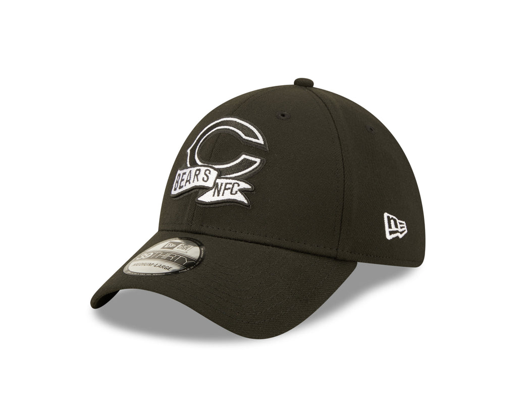 Chicago Bears New Era Black "C Logo" 2022 Sideline 39THIRTY Flex Hat for Men product image 3, provided for visual reference