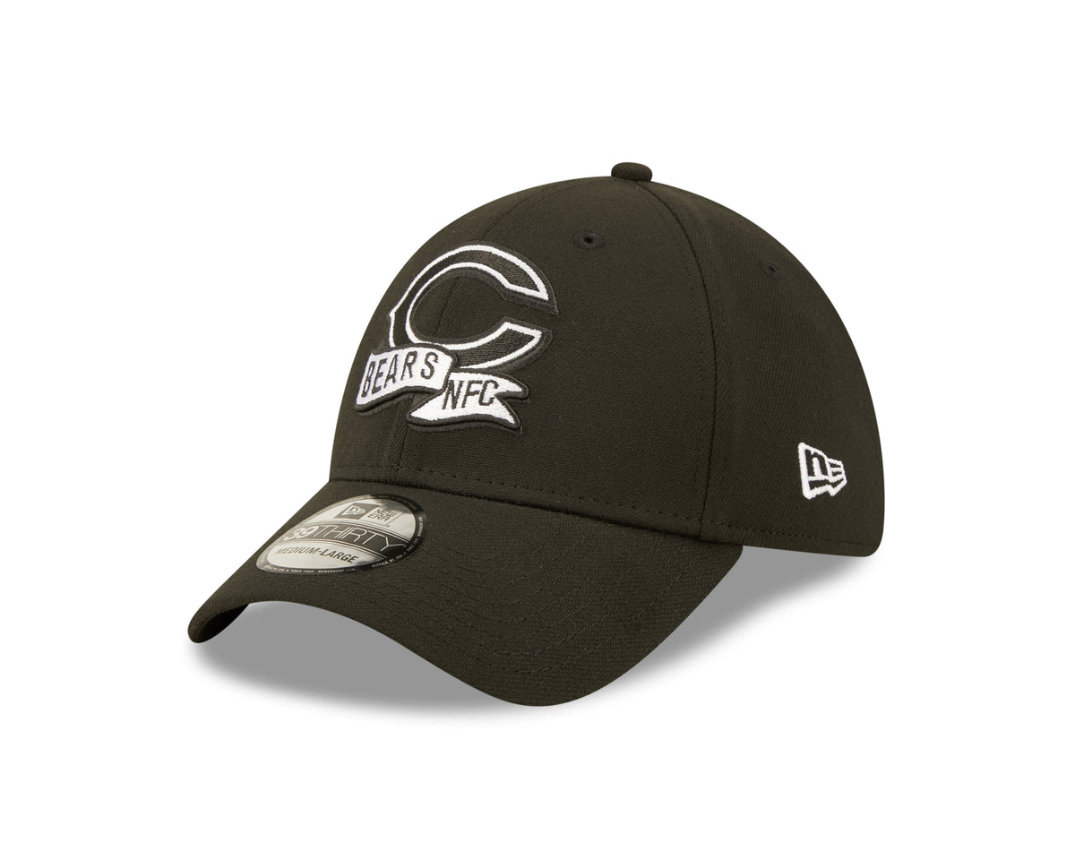 Chicago Bears New Era Black "C Logo" 2022 Sideline 39THIRTY Flex Hat for Men product image 3, provided for visual reference
