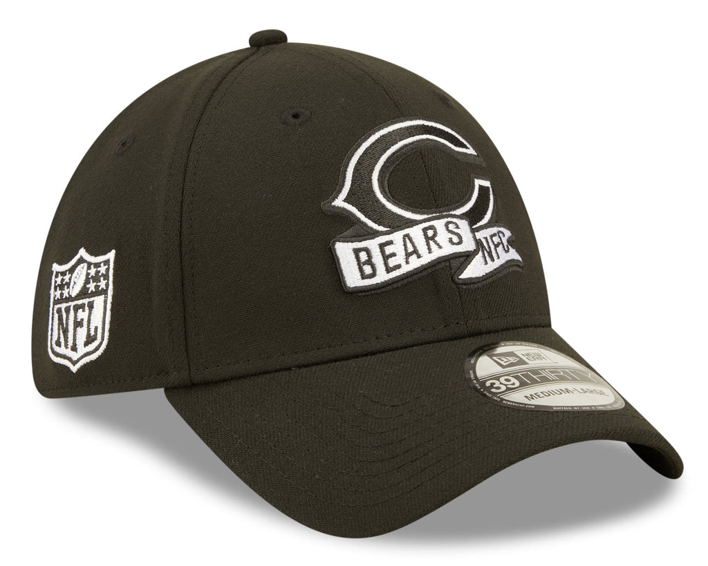 Chicago Bears New Era Black "C Logo" 2022 Sideline 39THIRTY Flex Hat for Men product image 1, provided for visual reference