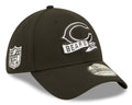 Chicago Bears New Era Black "C Logo" 2022 Sideline 39THIRTY Flex Hat for Men product image 1, provided for visual reference