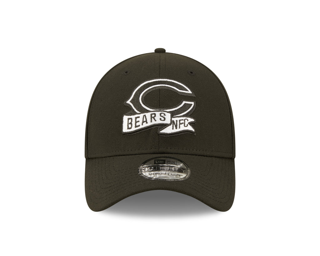 Chicago Bears New Era Black "C Logo" 2022 Sideline 39THIRTY Flex Hat for Men product image 2, provided for visual reference