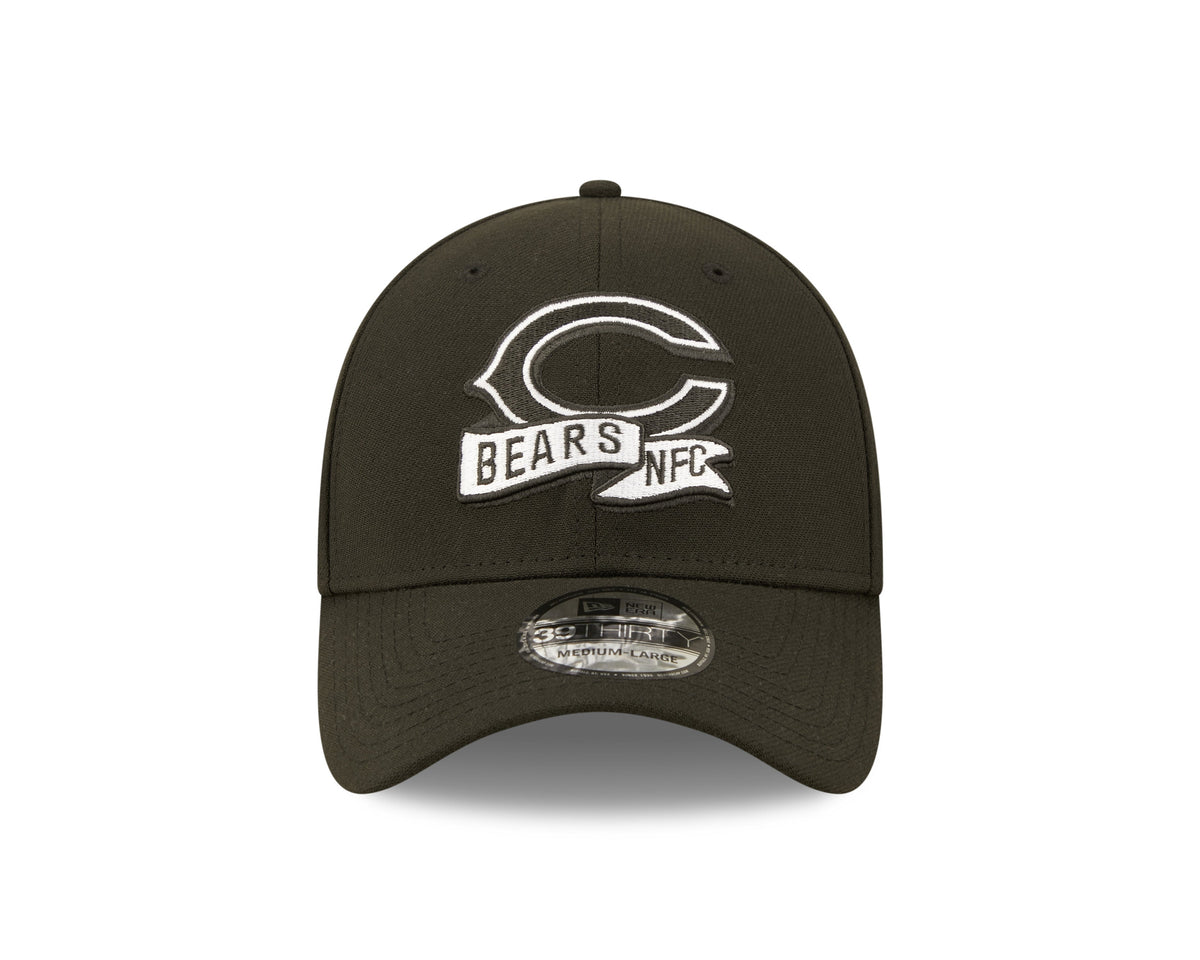 Chicago Bears New Era Black "C Logo" 2022 Sideline 39THIRTY Flex Hat for Men product image 2, provided for visual reference