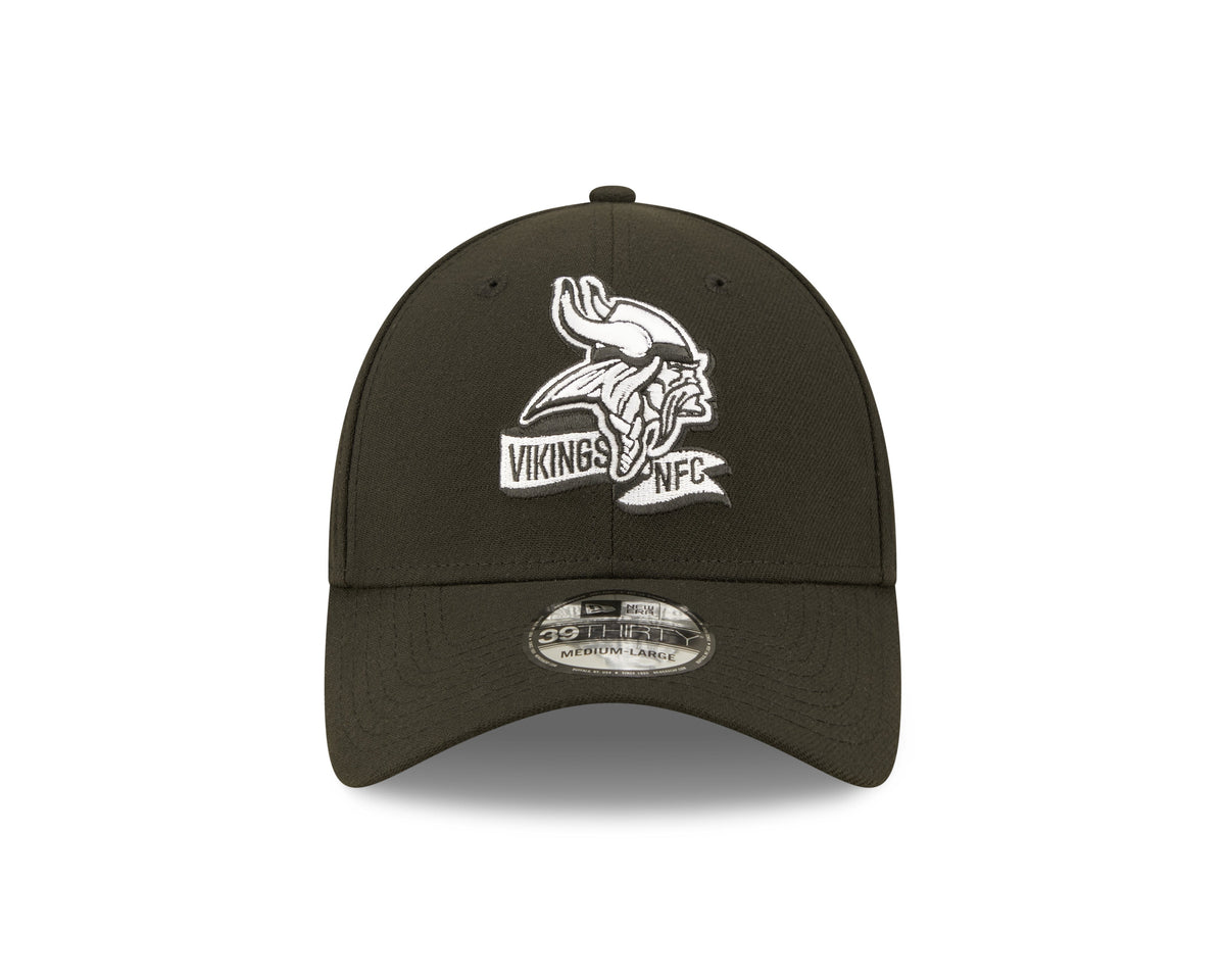 Minnesota Vikings New Era Black 2022 Sideline 39THIRTY Flex Hat for Men product image 2, provided for visual reference and