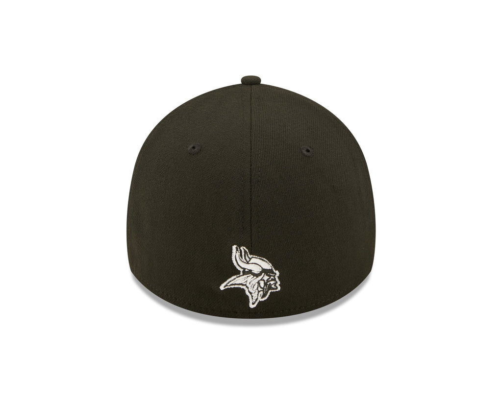 Minnesota Vikings New Era Black 2022 Sideline 39THIRTY Flex Hat for Men product image 6, provided for visual reference and