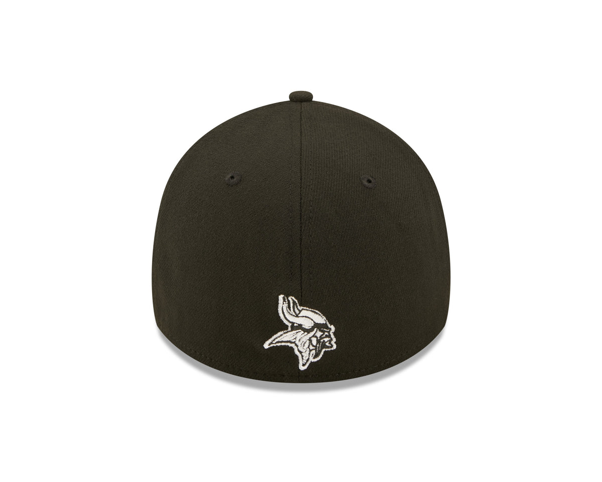 Minnesota Vikings New Era Black 2022 Sideline 39THIRTY Flex Hat for Men product image 6, provided for visual reference and