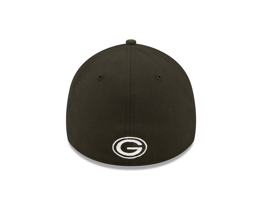 Green Bay Packers New Era Black 2022 Sideline 39THIRTY Flex Hat for Men product image 6, provided for visual reference and