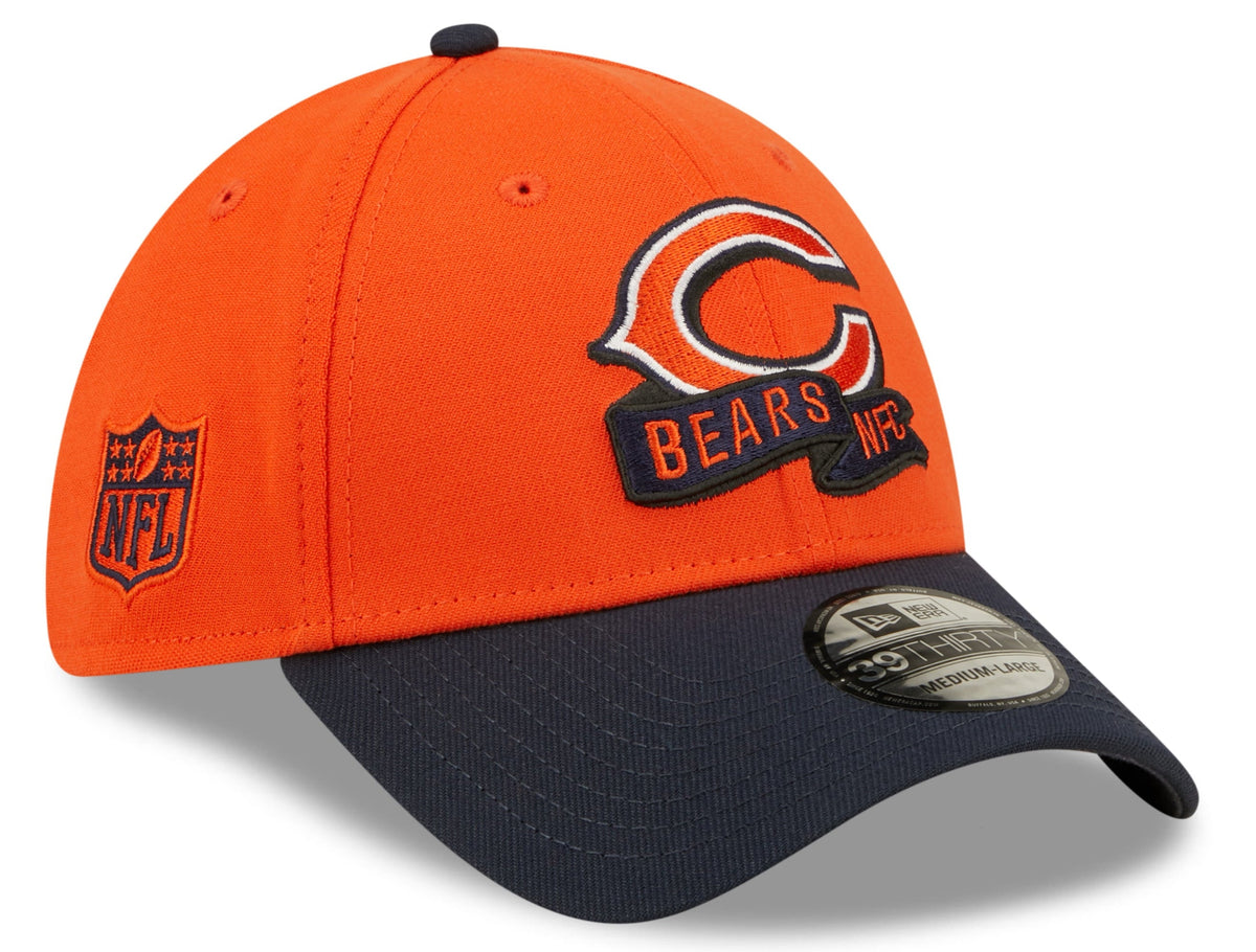 Chicago Bears Primary Logo New Era Orange/Navy 2022 Sideline 39THIRTY Flex Hat for Men product image 1, provided for visual
