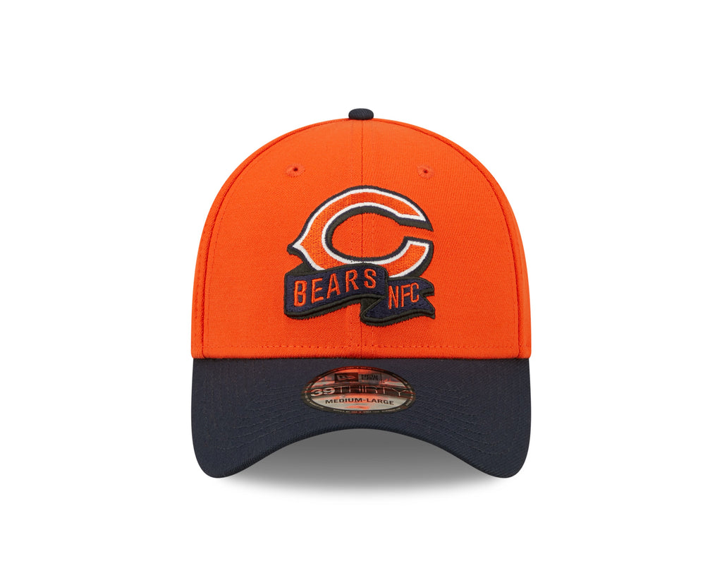 Chicago Bears Primary Logo New Era Orange/Navy 2022 Sideline 39THIRTY Flex Hat for Men product image 2, provided for visual