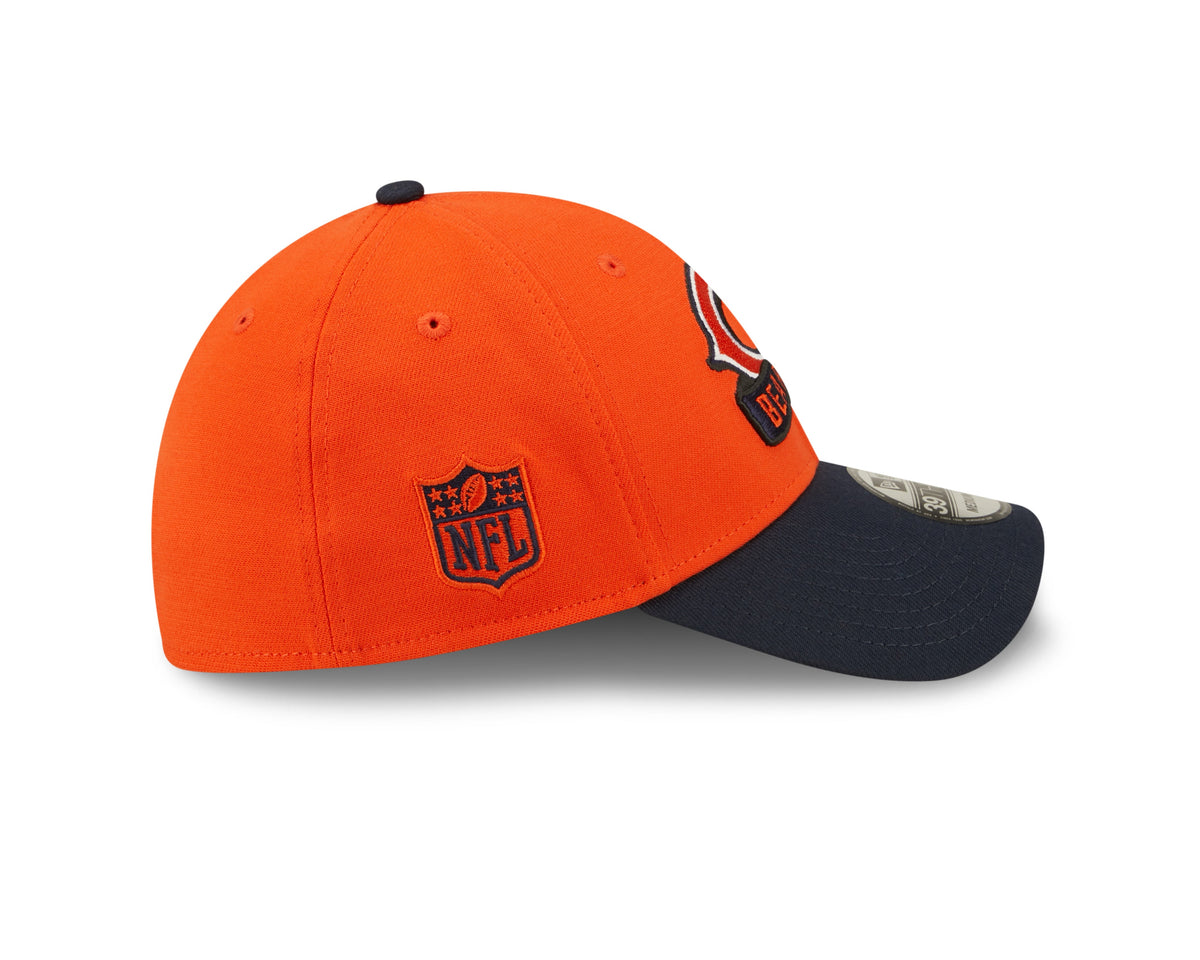 Chicago Bears Primary Logo New Era Orange/Navy 2022 Sideline 39THIRTY Flex Hat for Men product image 4, provided for visual