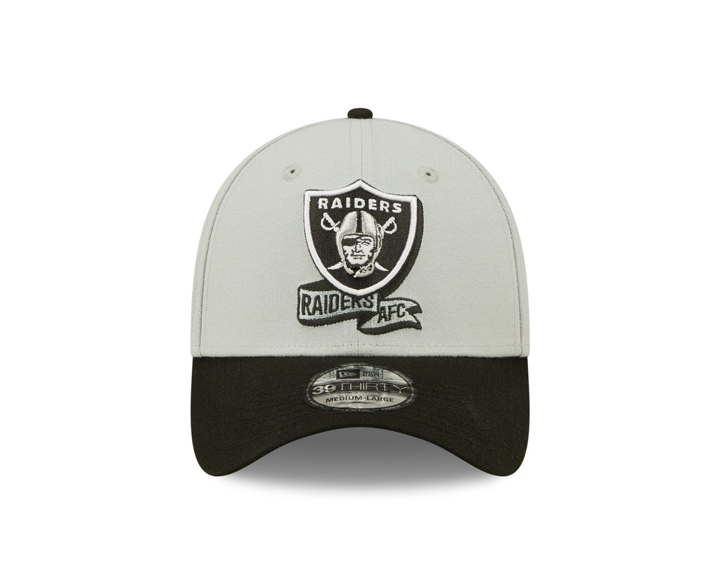 Las Vegas Raiders New Era Gray/Black 2022 Sideline 39THIRTY Flex Hat for Men product image 3, provided for visual reference
