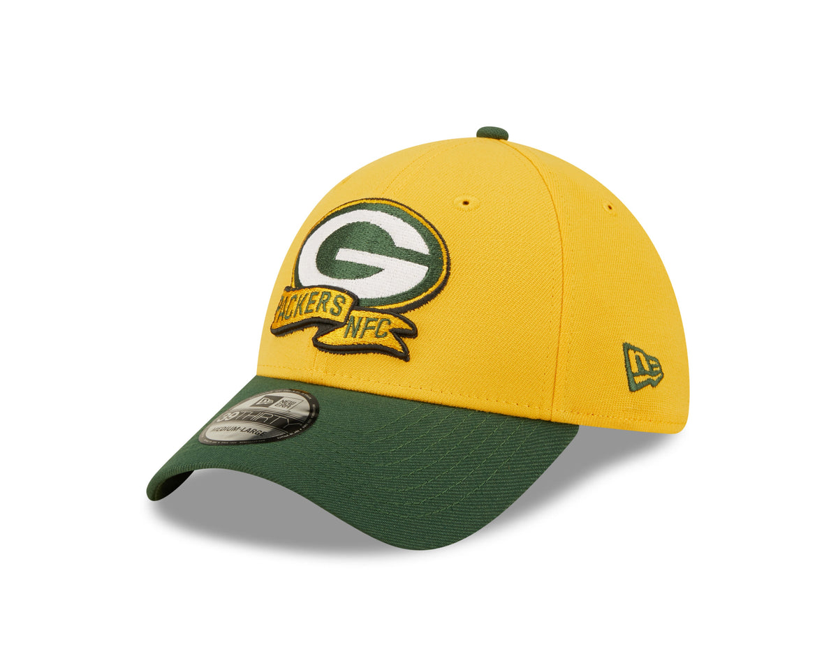 Green Bay Packers New Era Yellow/Green 2022 Sideline 39THIRTY Flex Hat for Men product image 3, provided for visual