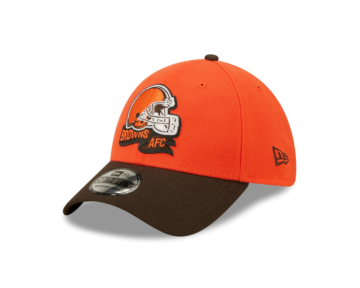 Cleveland Browns New Era Orange/Brown 2022 Sideline 39THIRTY Flex Hat for Men product image 7, provided for visual reference