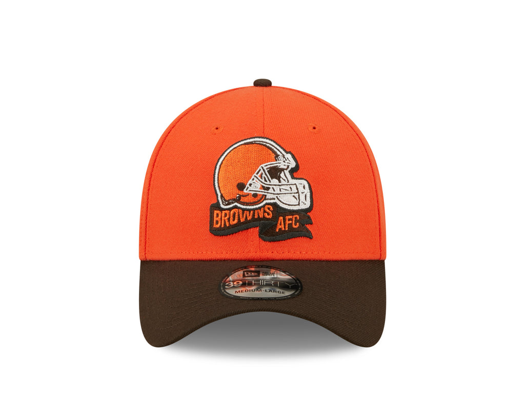 Cleveland Browns New Era Orange/Brown 2022 Sideline 39THIRTY Flex Hat for Men product image 3, provided for visual reference