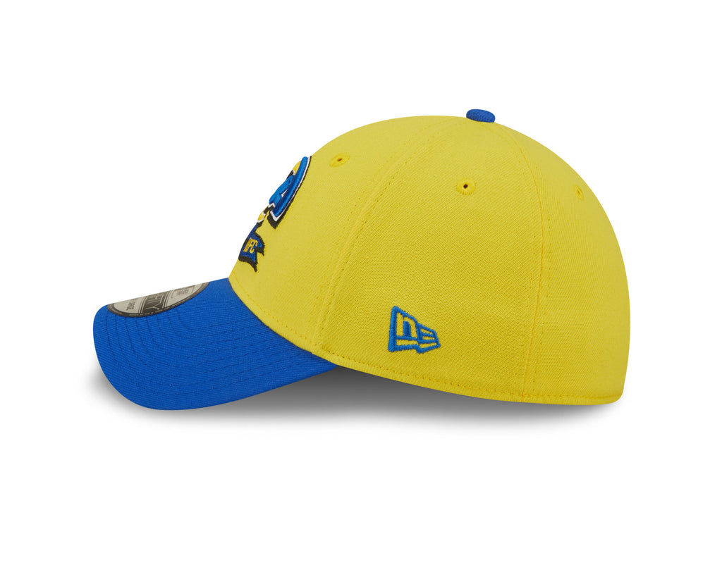 Los Angeles Rams New Era Yellow/Blue 2022 Sideline 39THIRTY Flex Hat for Men product image 5, provided for visual reference