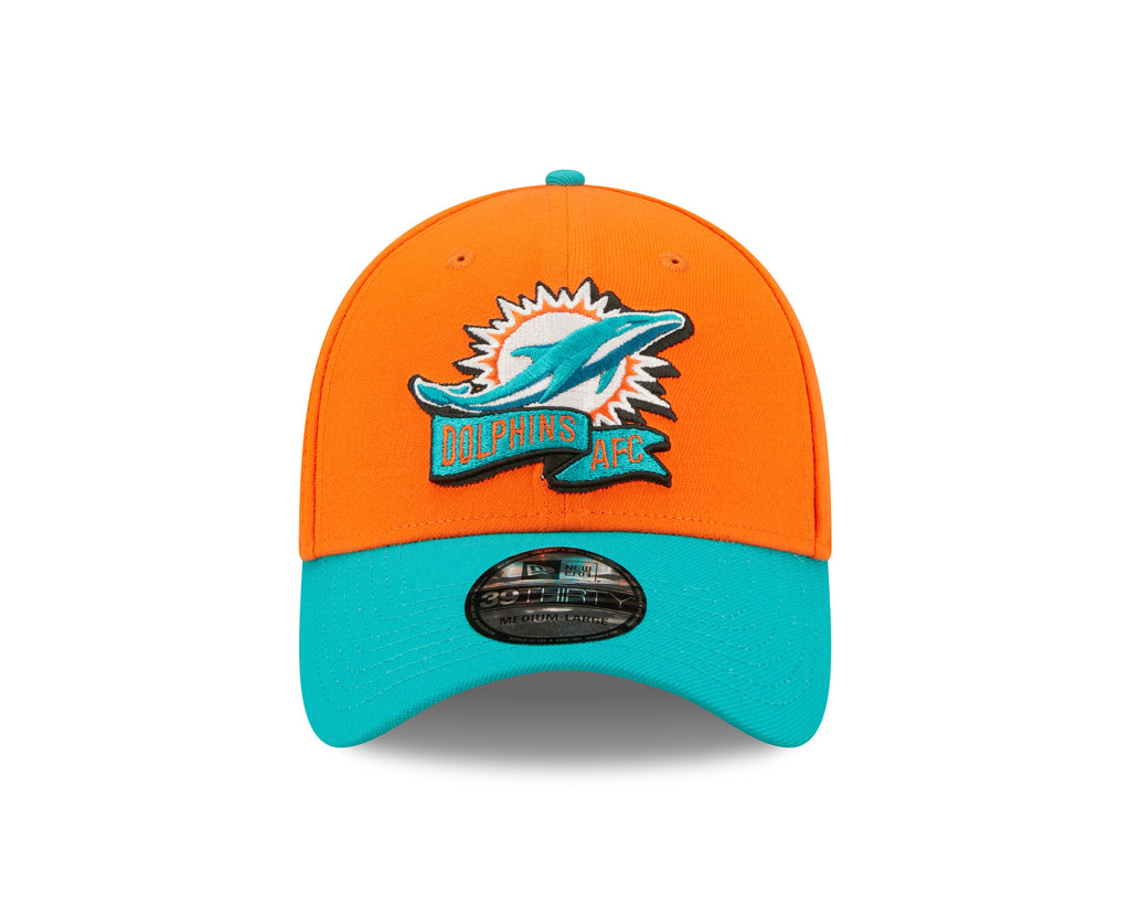 Miami Dolphins New Era Orange/Aqua 2022 Sideline 39THIRTY Flex Hat for Men product image 2, provided for visual reference