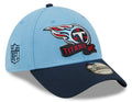 Tennessee Titans New Era Sky Blue/Navy 2022 Sideline 39THIRTY Flex Hat for Men product image 1, provided for visual