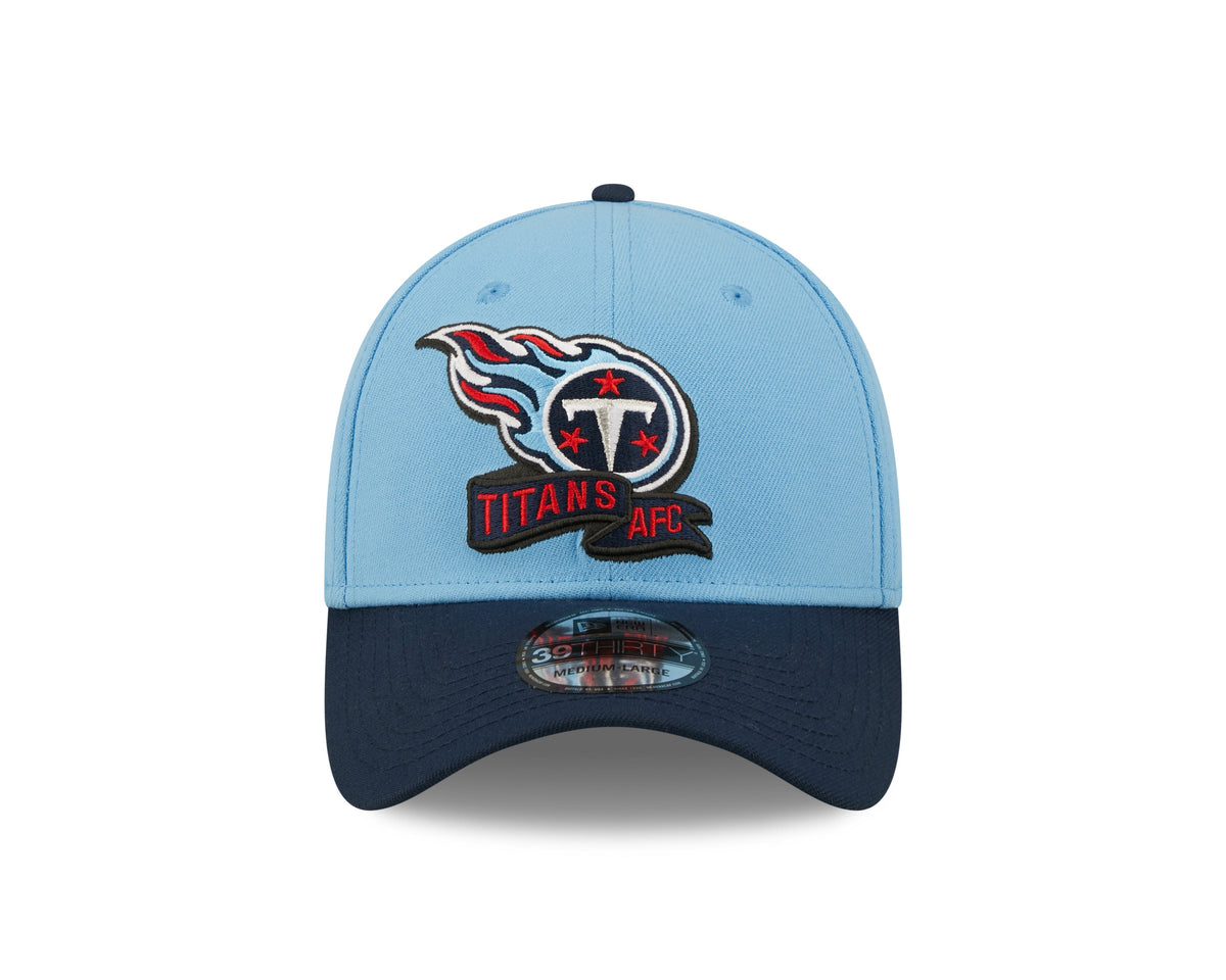 Tennessee Titans New Era Sky Blue/Navy 2022 Sideline 39THIRTY Flex Hat for Men product image 2, provided for visual