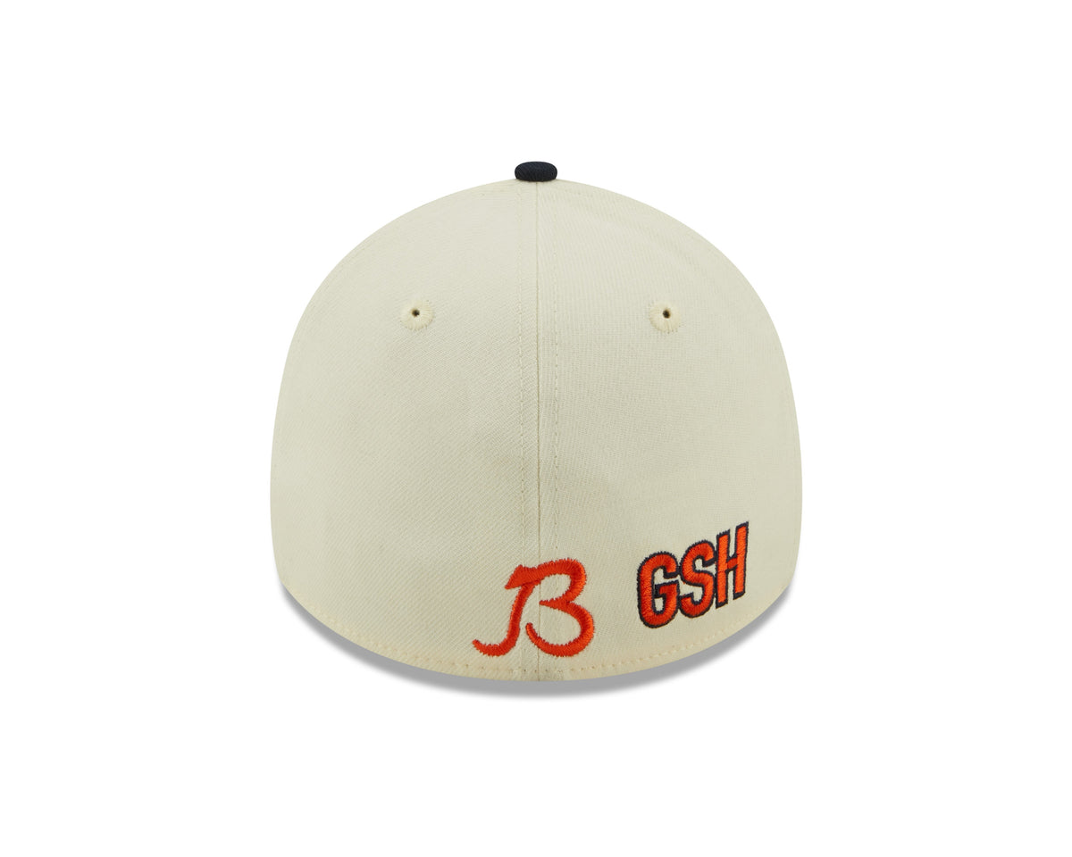 Chicago Bears "B" Logo New Era Cream/Navy 2022 Sideline 39THIRTY Flex Hat for Men product image 6, provided for visual