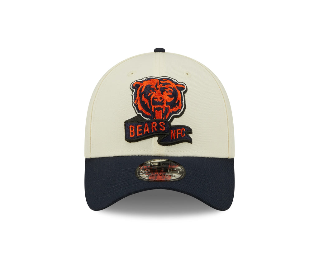 Chicago Bears Mascot Logo New Era Cream/Navy 2022 Sideline 39THIRTY Flex Hat for Men product image 2, provided for visual