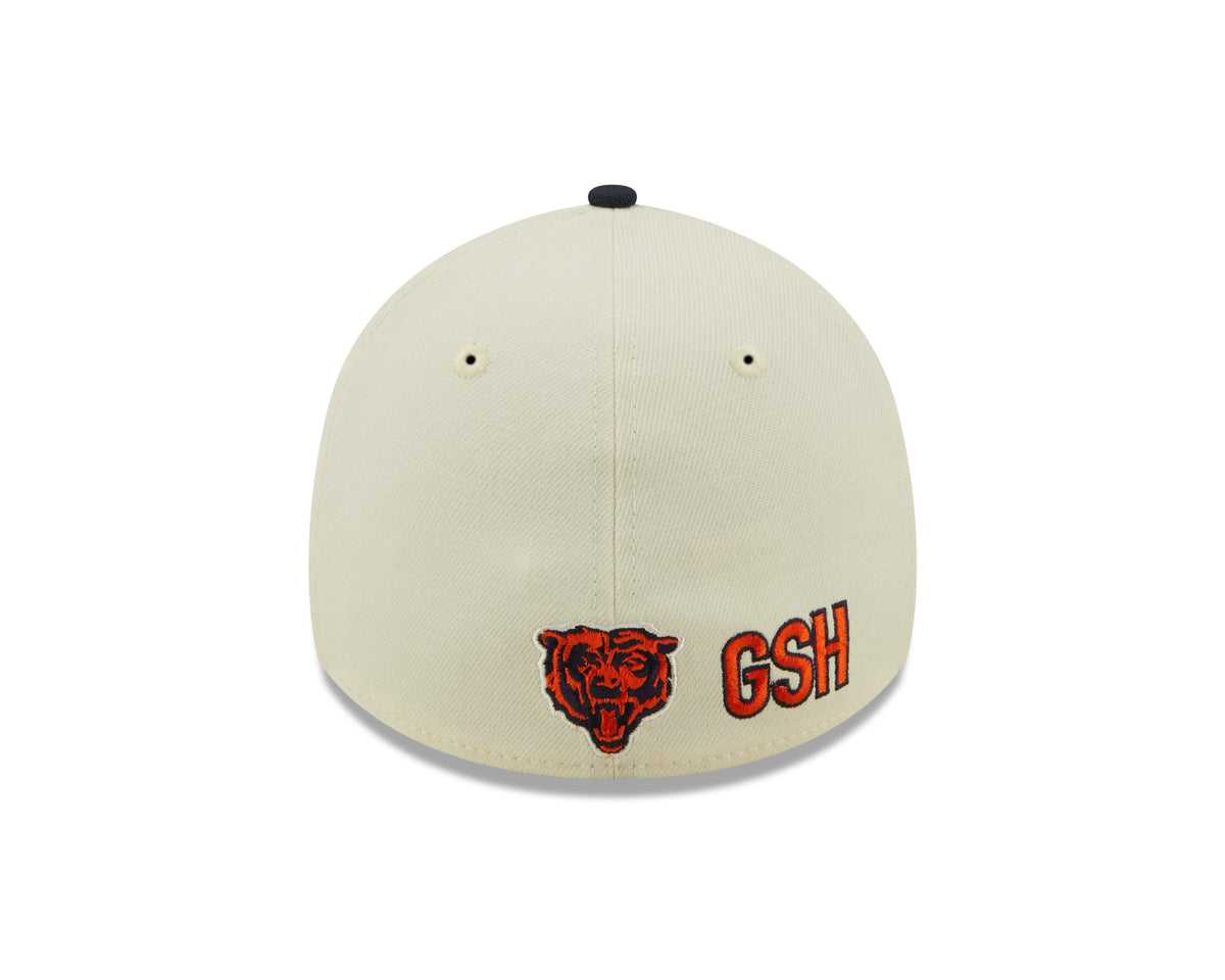 Chicago Bears Mascot Logo New Era Cream/Navy 2022 Sideline 39THIRTY Flex Hat for Men product image 6, provided for visual
