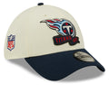 Tennessee Titans New Era Cream/Navy 2022 Sideline 39THIRTY Flex Hat for Men product image 1, provided for visual reference