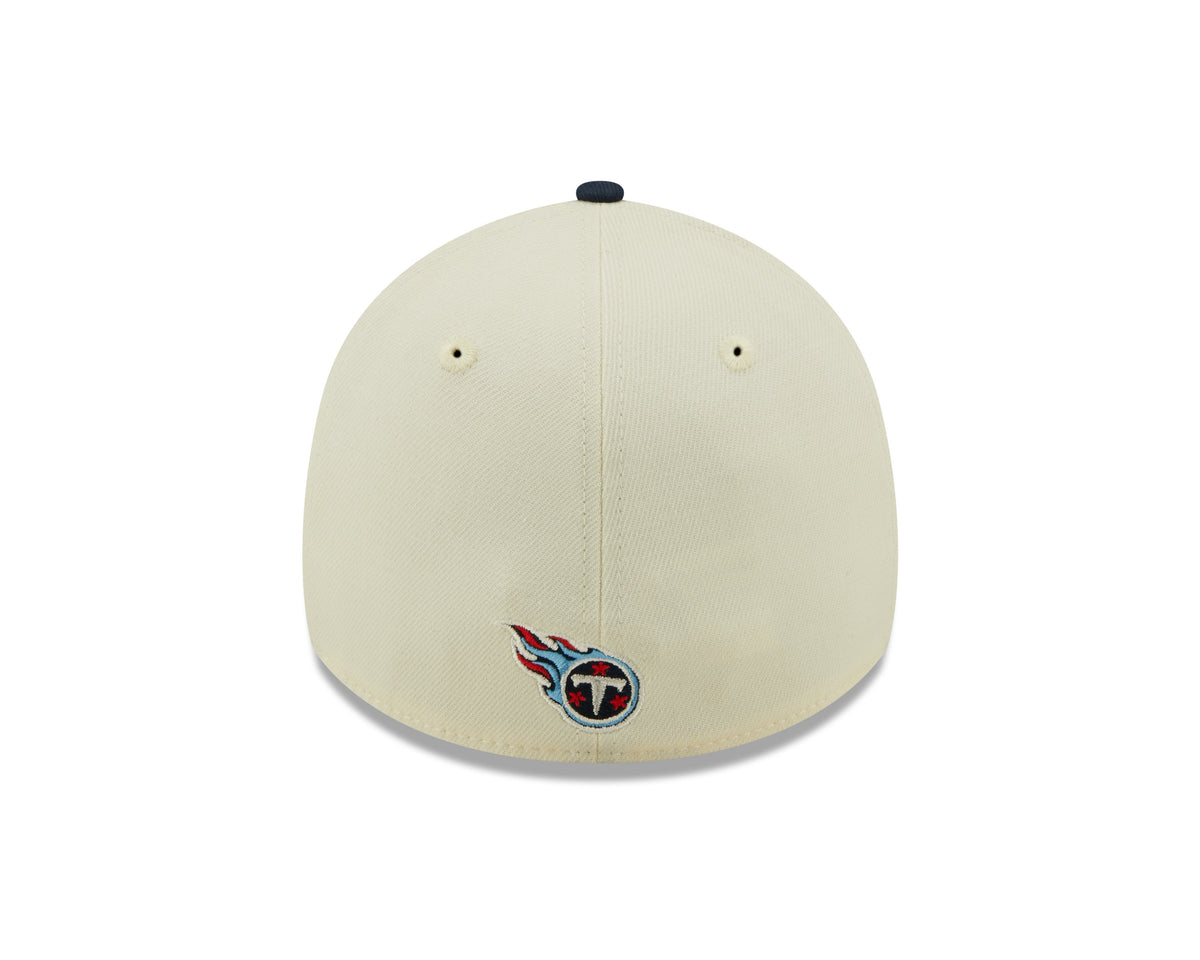Tennessee Titans New Era Cream/Navy 2022 Sideline 39THIRTY Flex Hat for Men product image 6, provided for visual reference