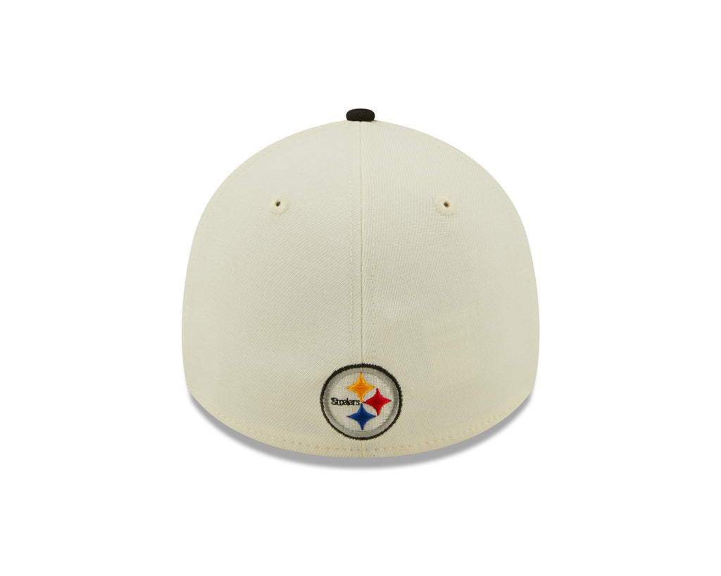 Pittsburgh Steelers New Era Cream/Black 2022 Sideline 39THIRTY Flex Hat for Men product image 6, provided for visual