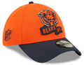 Chicago Bears Mascot Logo New Era Orange/Navy 2022 Sideline 39THIRTY Flex Hat for Men product image 1, provided for visual