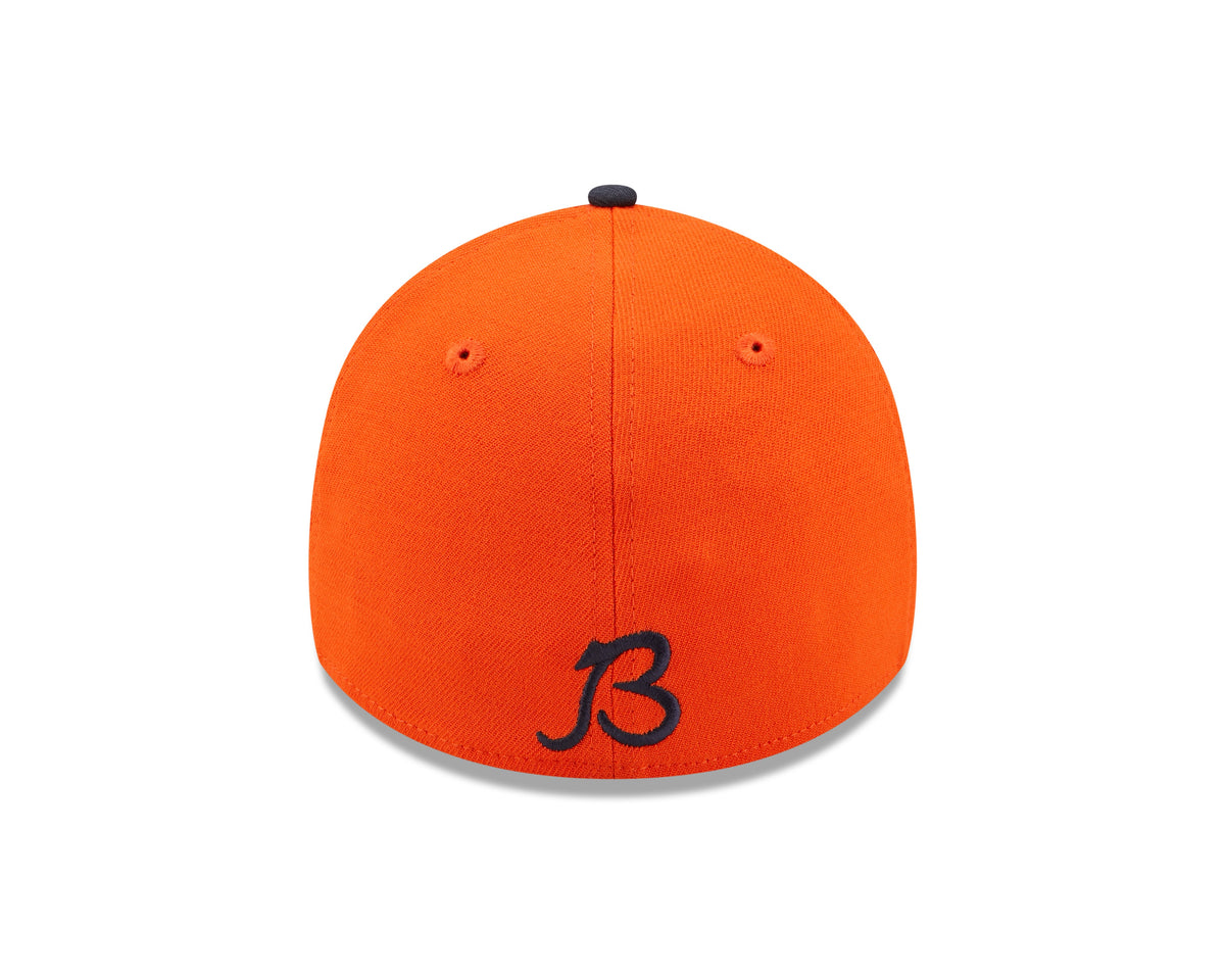 Chicago Bears "B" Logo New Era Orange/Navy 2022 Sideline 39THIRTY Flex Hat for Men product image 6, provided for visual