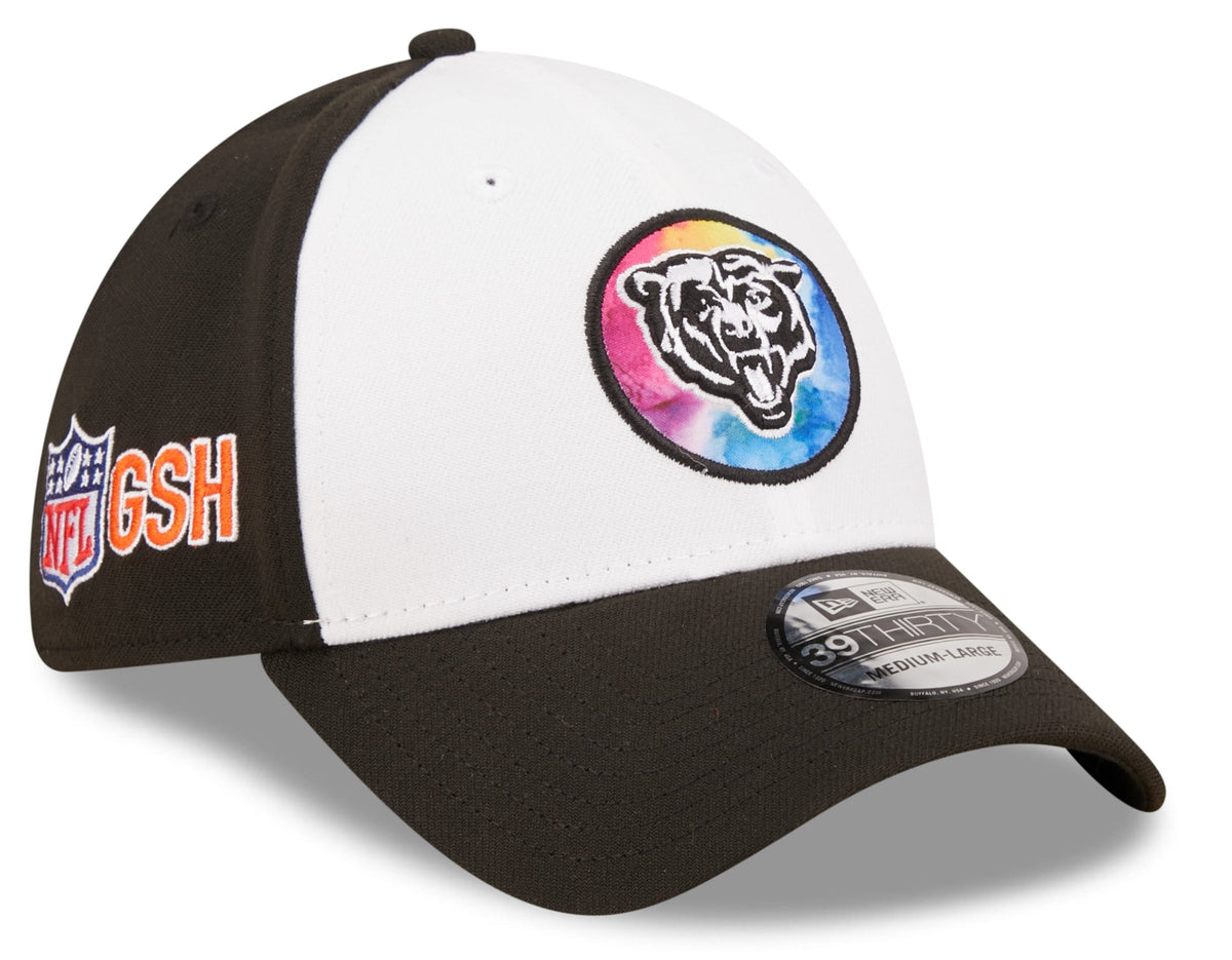 Chicago Bears New Era Crucial Catch 2022 NFL Coaches Sideline Mascot Logo White/Black 39THIRTY Flex Hat for Men product