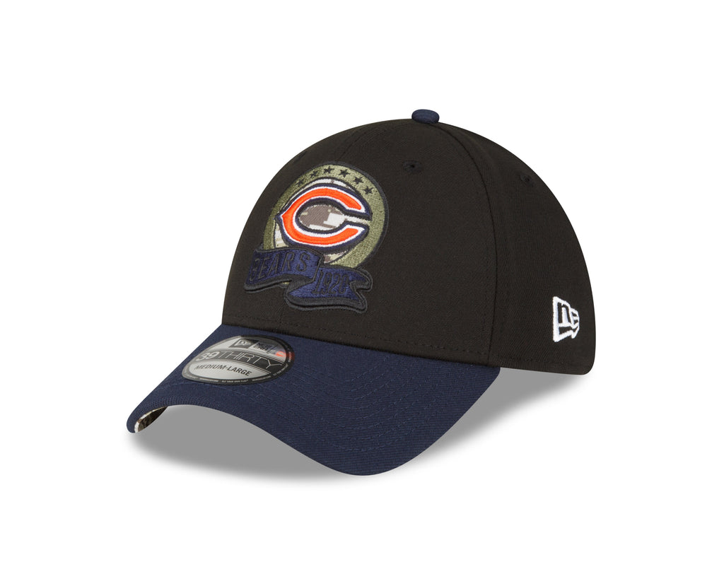 Chicago Bears New Era Black 2022 Salute to Service Primary Logo 39THIRTY Flex Hat for Men product image 3, provided for