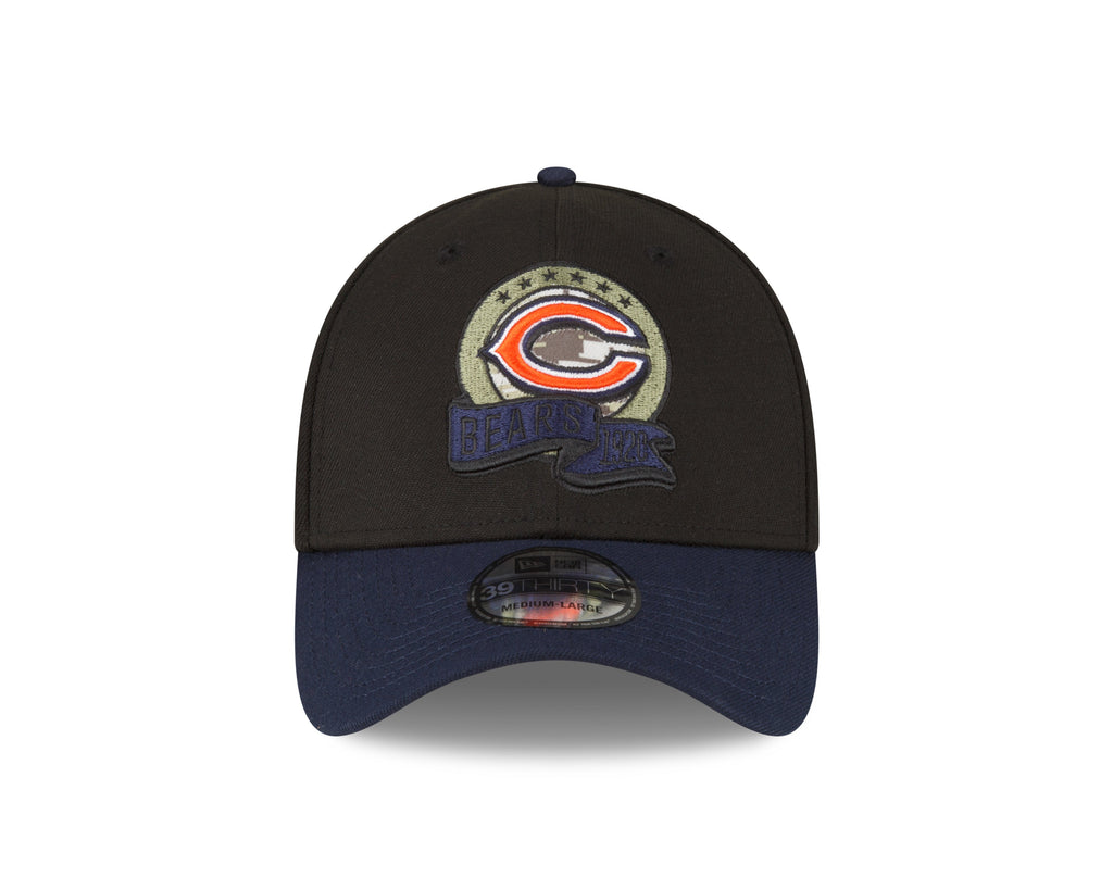 Chicago Bears New Era Black 2022 Salute to Service Primary Logo 39THIRTY Flex Hat for Men product image 2, provided for