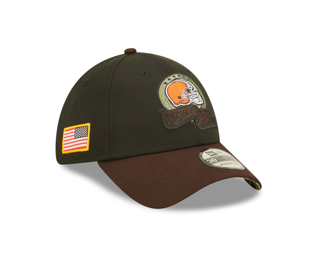 Cleveland Browns New Era Black 2022 Salute to Service 39THIRTY Flex Hat for Men product image 2, provided for visual