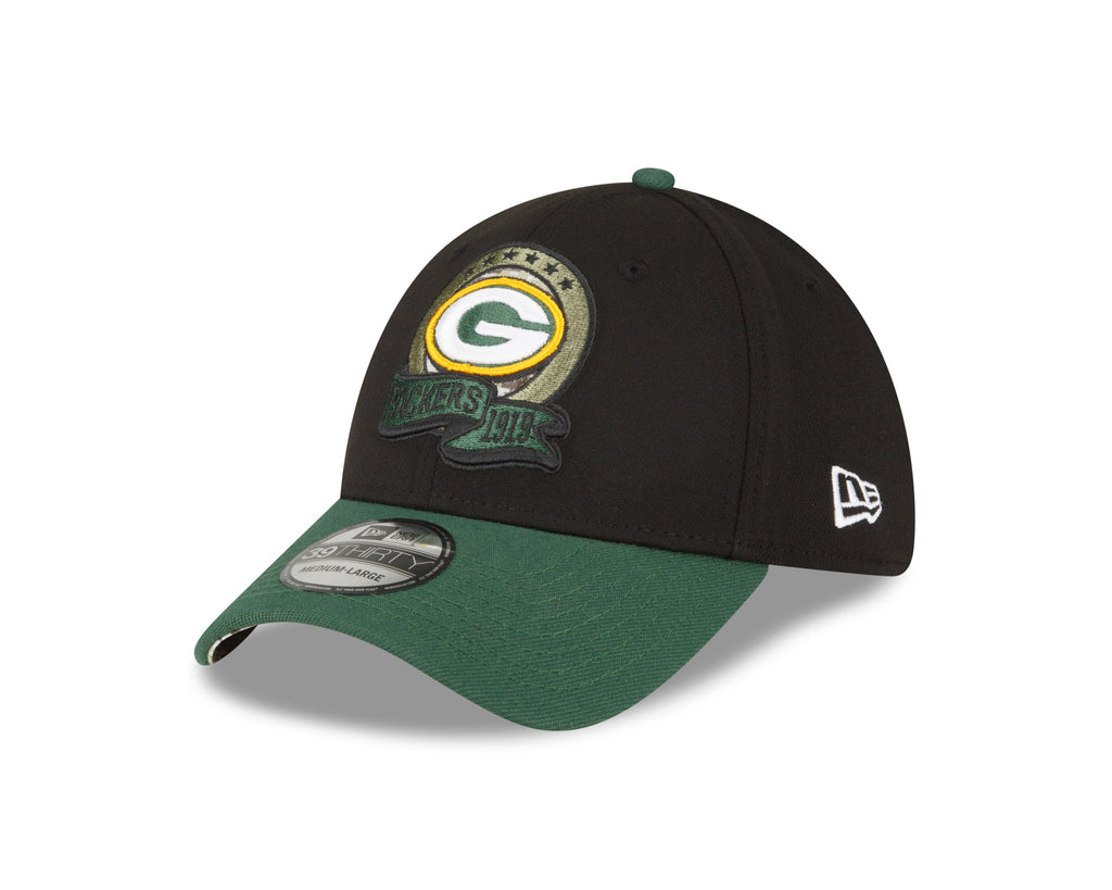 Green Bay Packers New Era Black 2022 Salute to Service 39THIRTY Flex Hat for Men product image 3, provided for visual