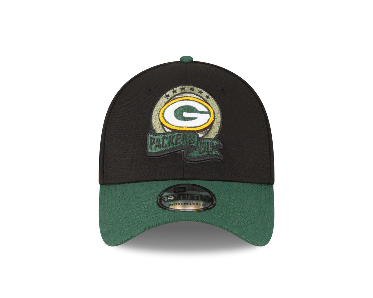 Green Bay Packers New Era Black 2022 Salute to Service 39THIRTY Flex Hat for Men product image 2, provided for visual