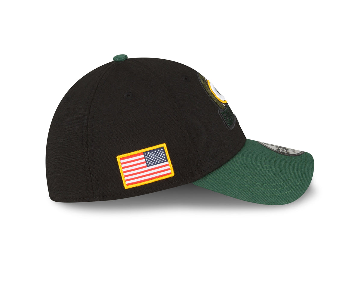 Green Bay Packers New Era Black 2022 Salute to Service 39THIRTY Flex Hat for Men product image 4, provided for visual