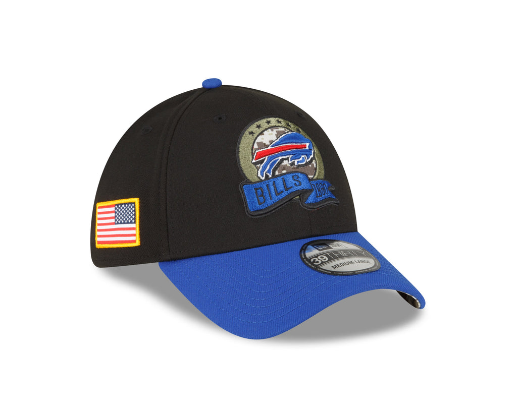 Buffalo Bills New Era Black 2022 Salute to Service 39THIRTY Flex Hat for Men product image 8, provided for visual reference