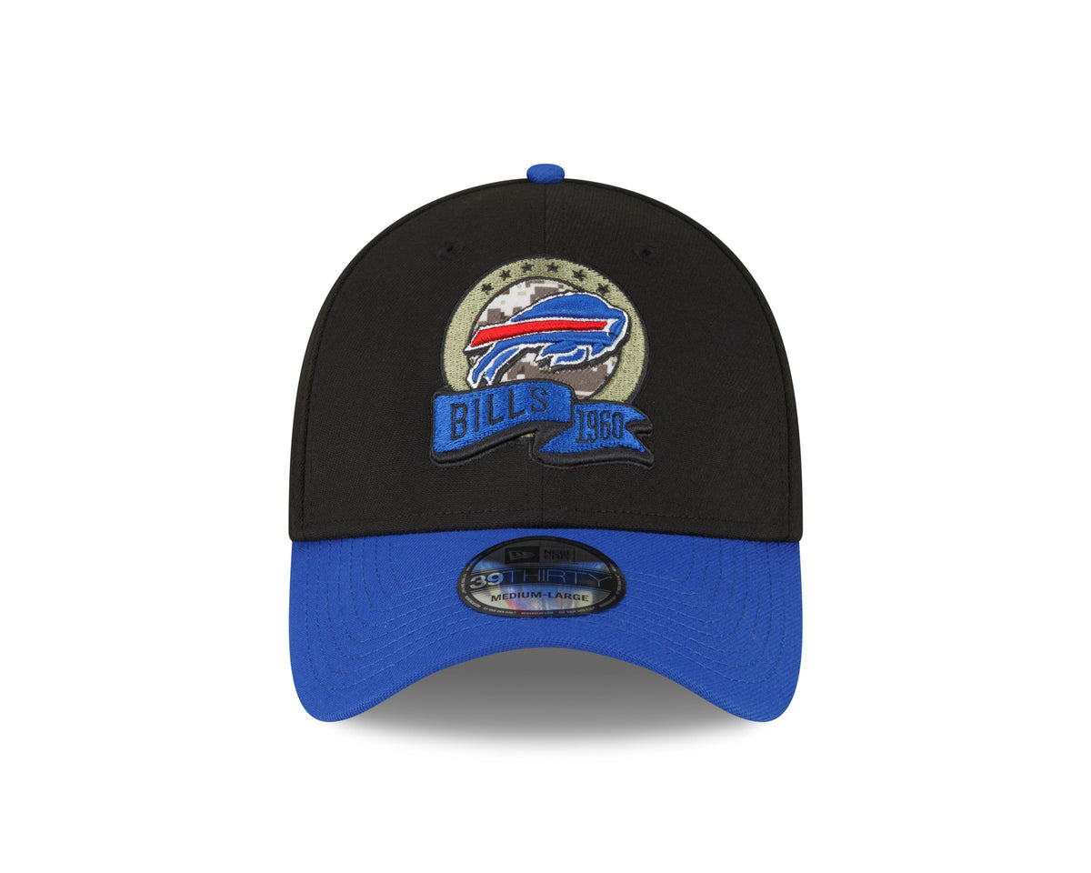 Buffalo Bills New Era Black 2022 Salute to Service 39THIRTY Flex Hat for Men product image 2, provided for visual reference