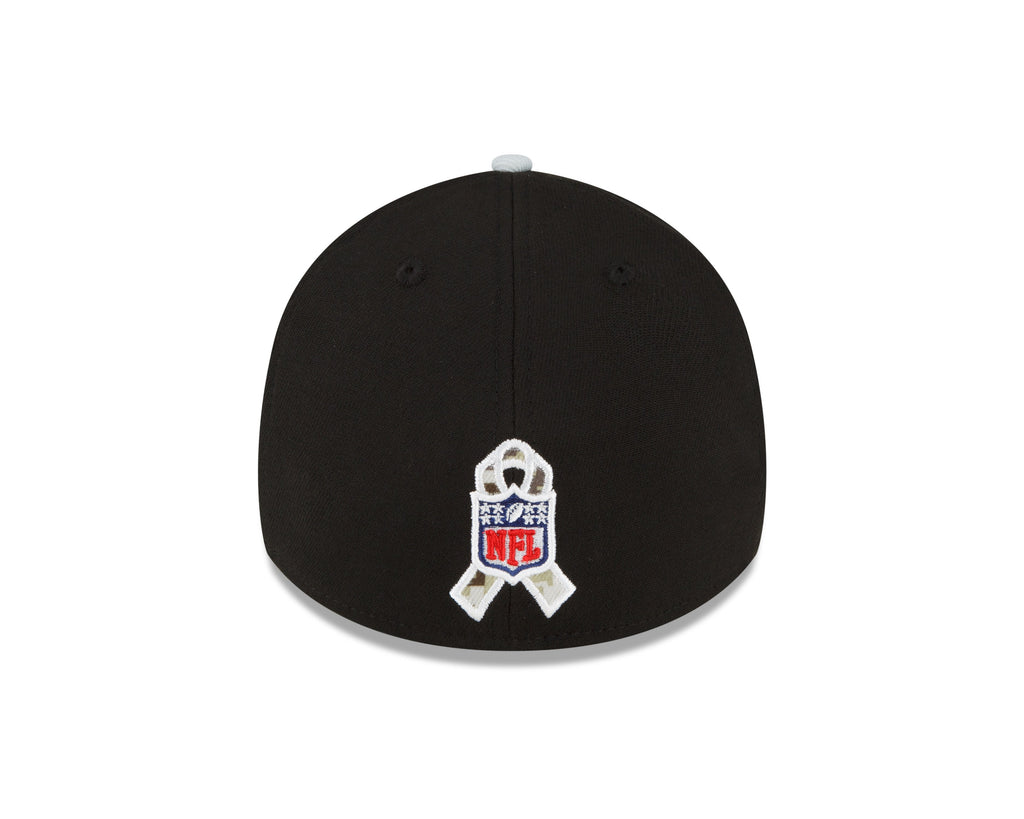 Las Vegas Raiders New Era Black 2022 Salute to Service 39THIRTY Flex Hat for Men product image 7, provided for visual