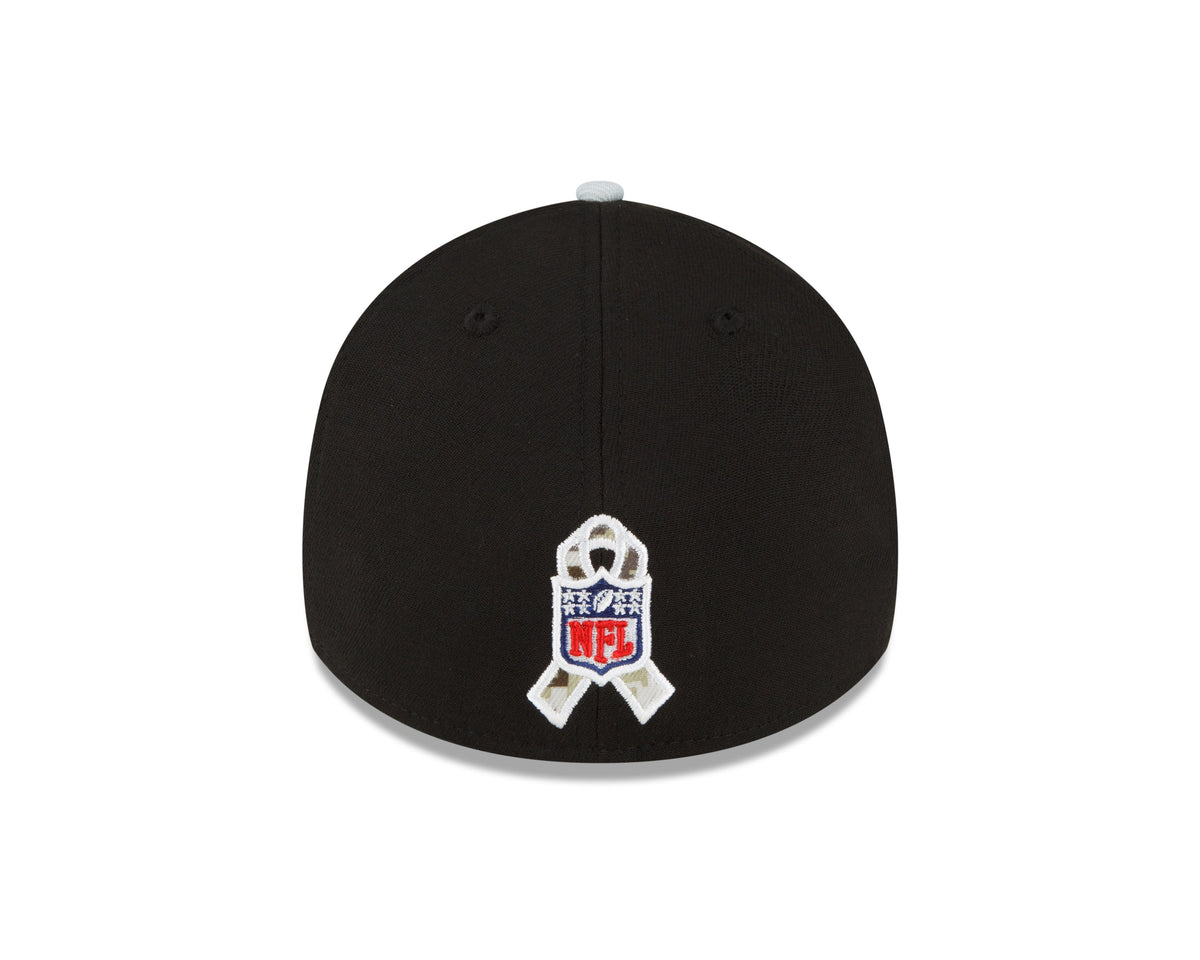 Las Vegas Raiders New Era Black 2022 Salute to Service 39THIRTY Flex Hat for Men product image 7, provided for visual